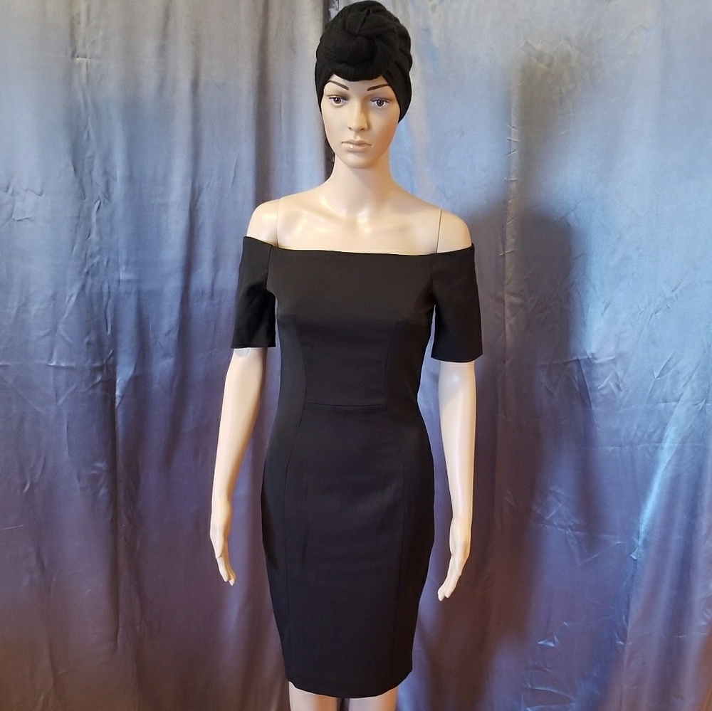 Off the shoulder little black dress